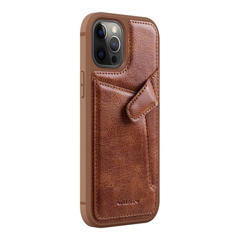 Бампер iPhone 12/12 Pro Nillkin Aoge Leather Case Эко-Кожа Коричневый