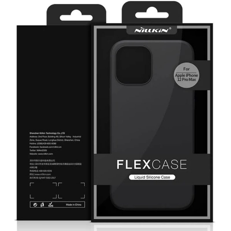 Бампер iPhone 12 Pro Max Nillkin Flex Pure Case с Микрофиброй Черный
