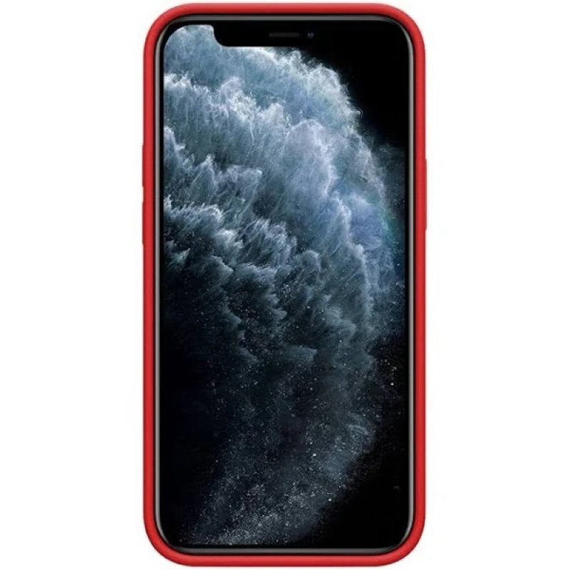 Бампер iPhone 12 Pro Max Nillkin Flex Pure Case с Микрофиброй Красный