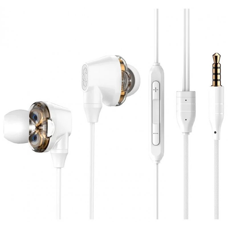 Проводные наушники Baseus Encok H10 Dual Dumatic Белый