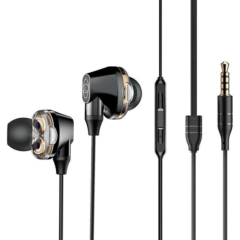 Проводные наушники Baseus Encok H10 Dual Dumatic Черный