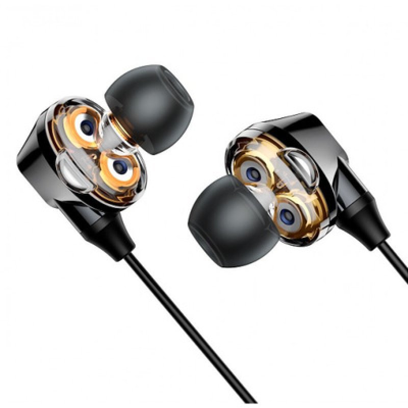 Проводные наушники Baseus Encok H10 Dual Dumatic Черный