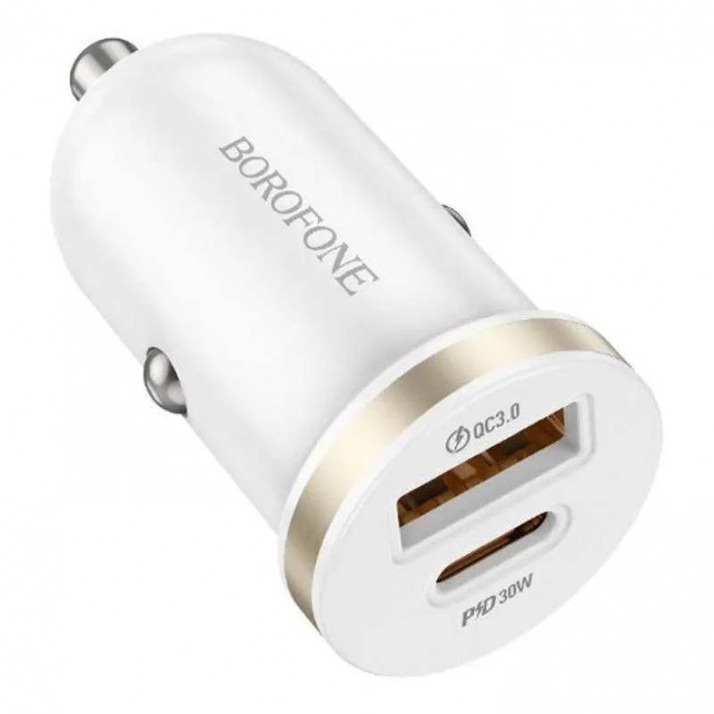 АЗУ BOROFONE BZ22, PD30W+QC3.0+кабель Type-C/Lightning, Белый