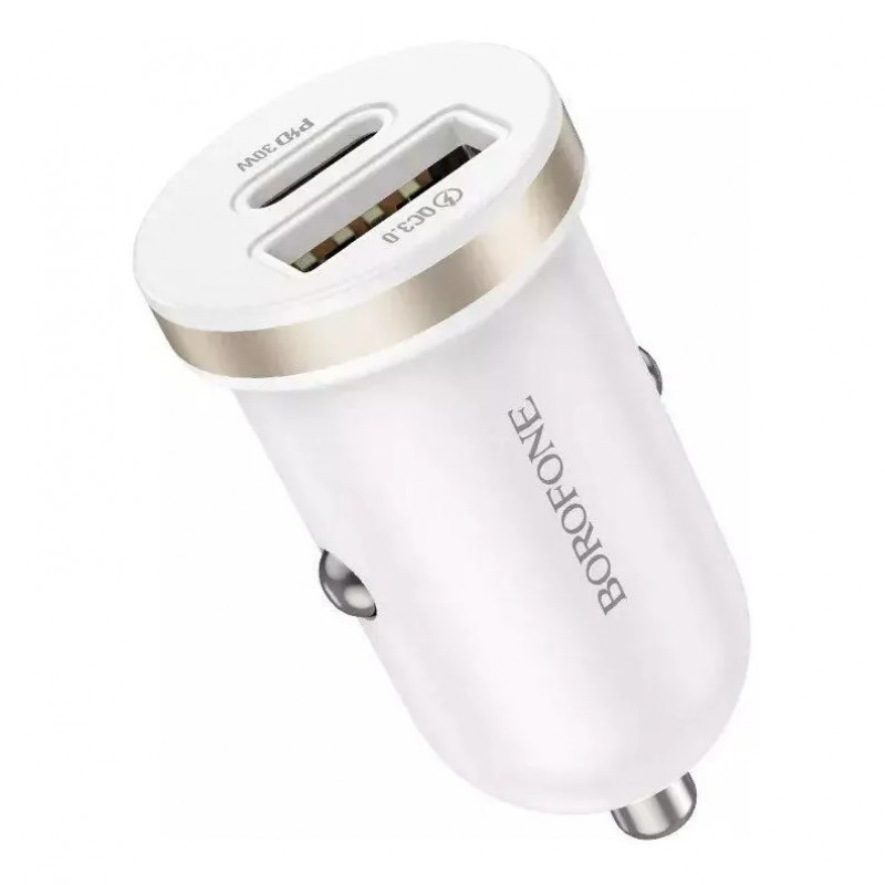 АЗУ BOROFONE BZ22, PD30W+QC3.0+кабель Type-C/Lightning, Белый