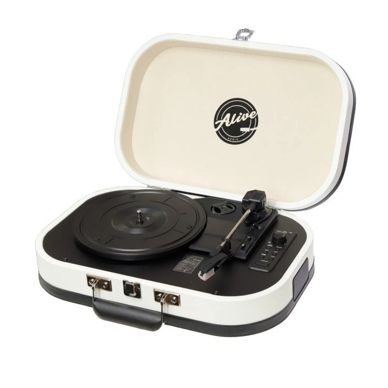 Проигрыватель виниловых пластинок Alive Audio Vintage Tumtable (VNT-02-LD), Белый-Черный