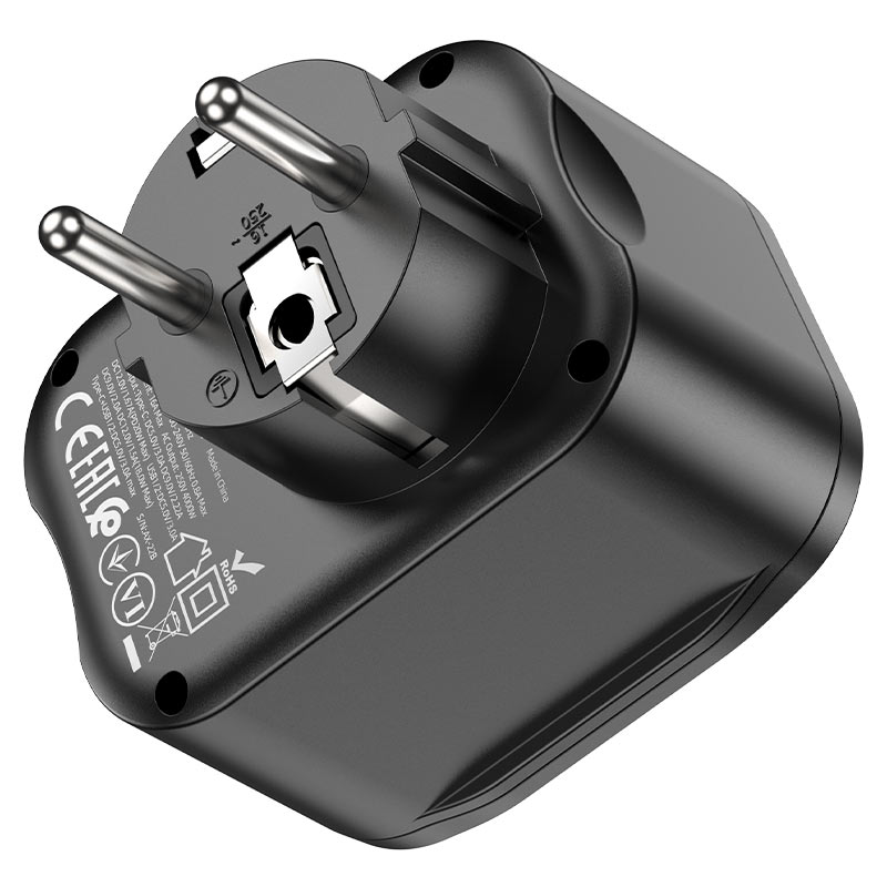 Сетевой фильтр HOCO NS3 1 гнездо + PD 20W + 2USB QC3.0 18W ,Черный