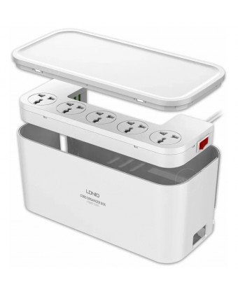 Сетевой фильтр LDNIO 5 розеток + 3 USB 3.4A SN5309 LDNIO+Органайзер для проводов, Белый