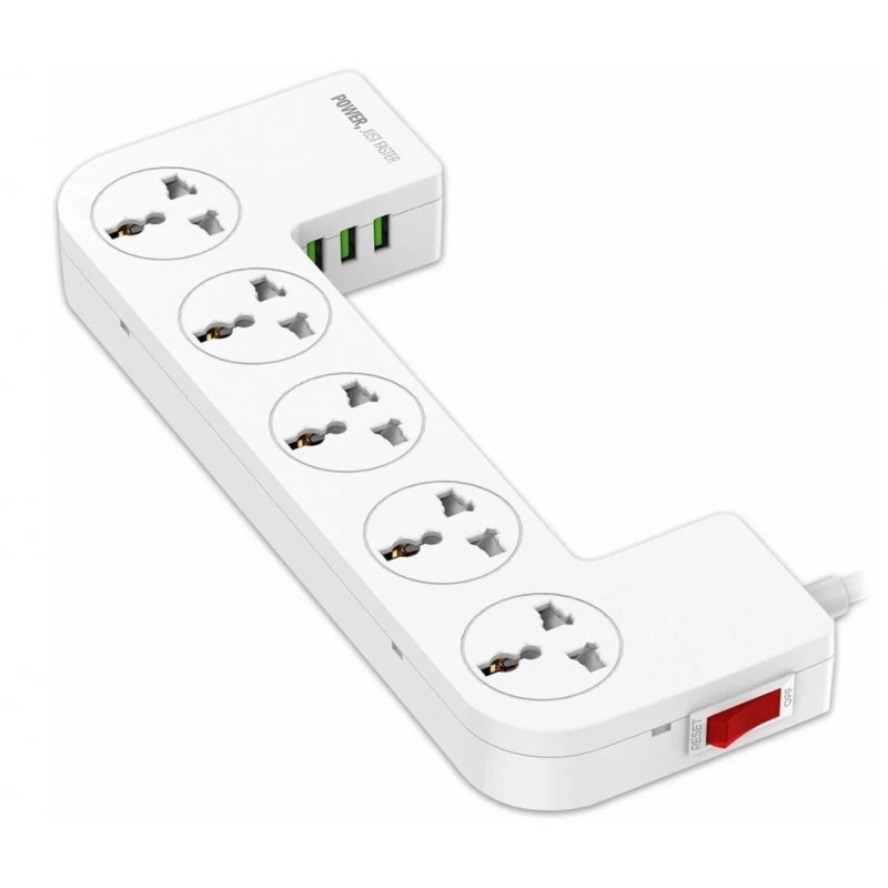 Сетевой фильтр LDNIO 5 розеток + 3 USB 3.4A SN5309 LDNIO+Органайзер для проводов, Белый