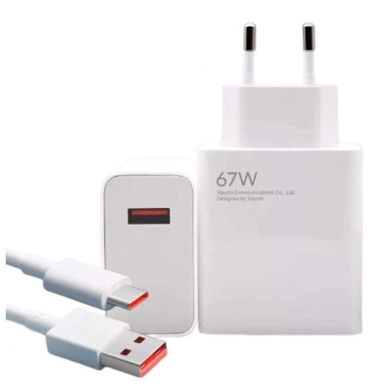 Зарядное устройство с проводом Mi 67W USB (MDY-12-ES) Белый