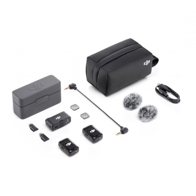 Беспроводной Микрофон DJI MIC 2 Dual (2 TX+1 RX+Charging Case),Черный