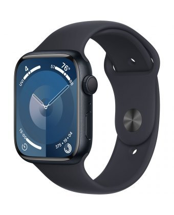 Часы Apple Watch Series 9 GPS, 45mm, Midnight Al, M/L