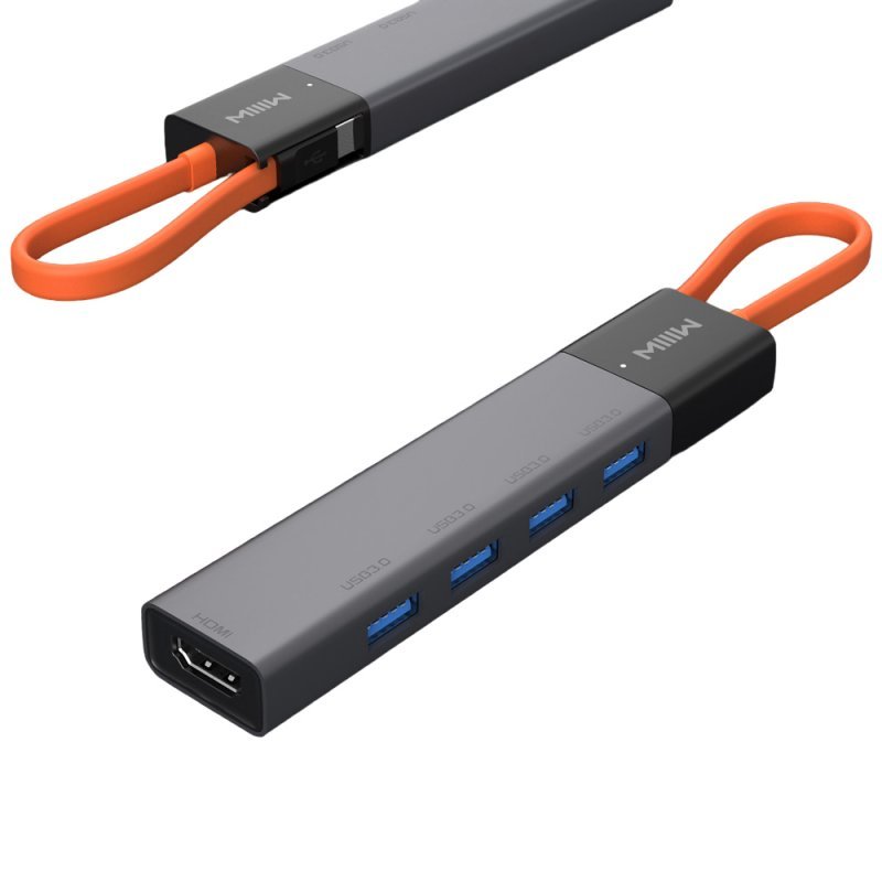Адаптер MIIIW Type-C HUB Adapter 5 in 1 (4х USB 3.0 | HDMI 4K) (MWCMA02)