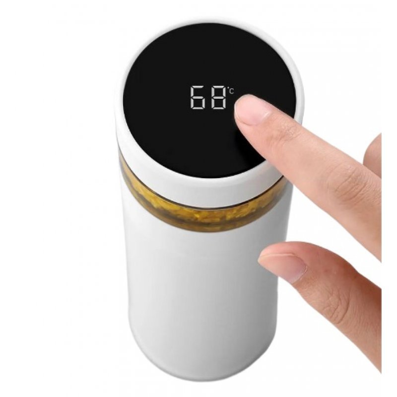 Термос заварочный Quange Full Grid Smart Tea Mug (digital display) 400ml (H8133), Белый
