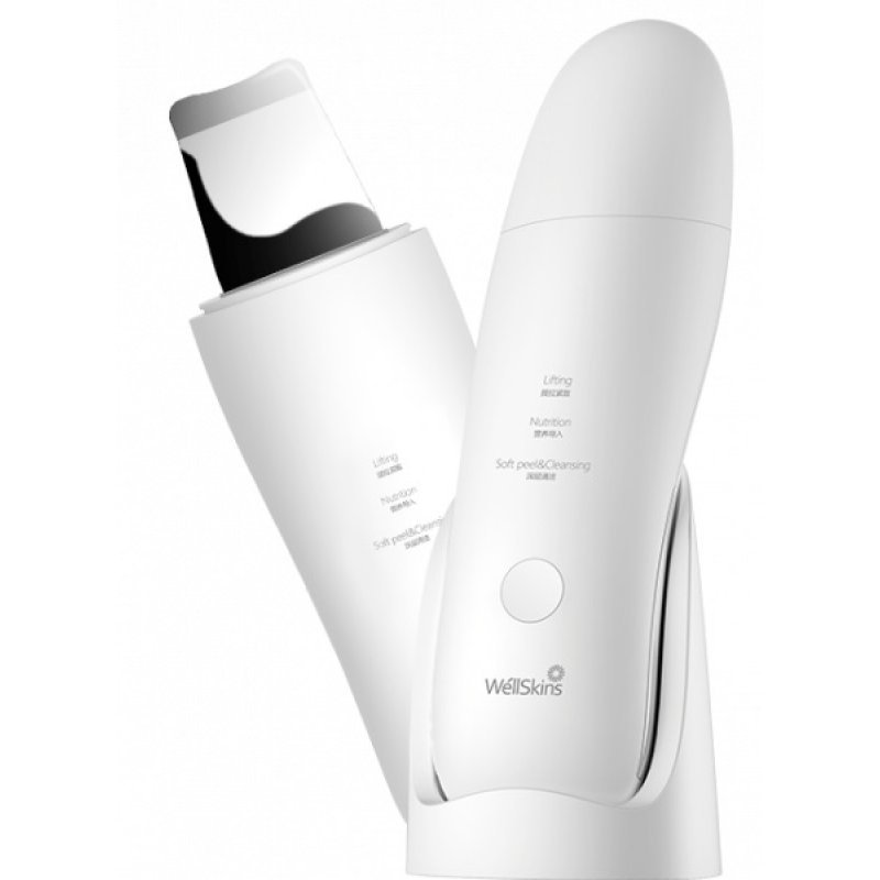 Аппарат для ультразвуковой чистки лица WellSkins Ultrasonic Skin Scrubber WX-CJ101 Белый