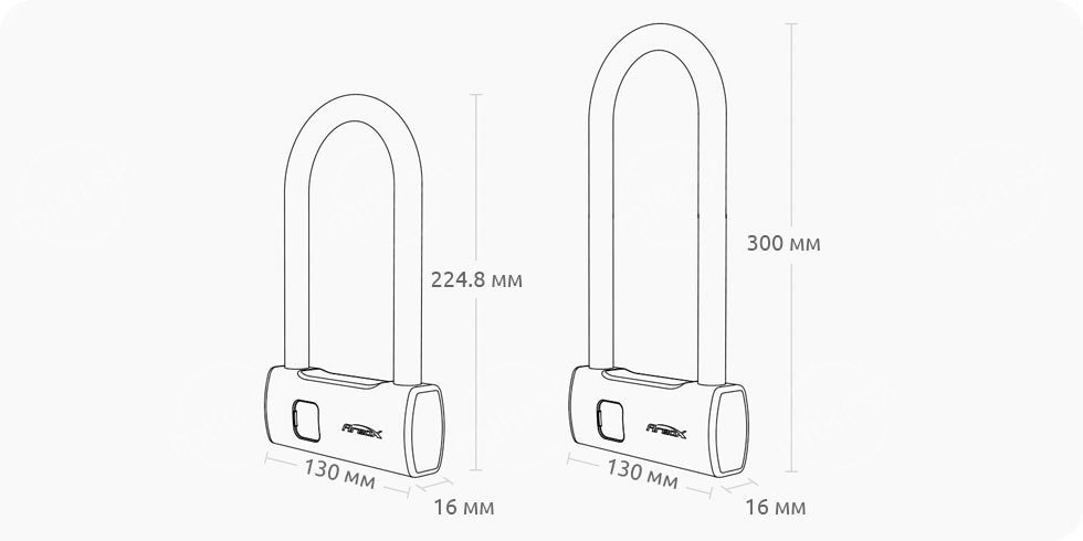 Умный замок Xiaomi AreoX U-lock Smart Fingerprint U8 (300 мм) Умный замок Xiaomi AreoX U-lock Smart Fingerprint U8 (300 мм)