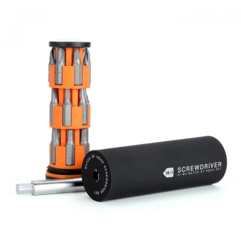 Отвертка с набором бит Jiuxun Tools Screwdniver Set 18 in 1 Черный