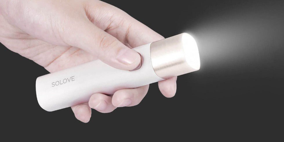 Портативный фонарик SOLOVE X3s Portable Flashlight Power Bank (черный, Type-C)